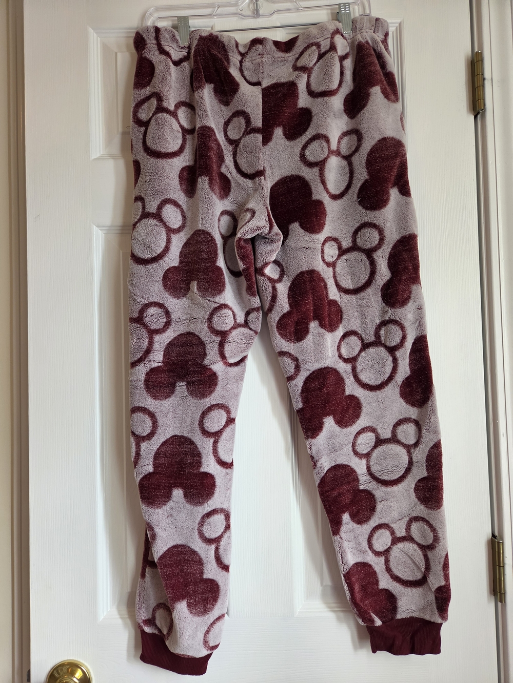 Disney Mickey Mouse Plush Pajama Lounge Set Burgundy Pink Large - Picture 5 of 6